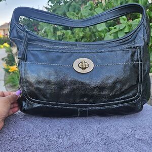 Coach Black Leather Shoulder Bag